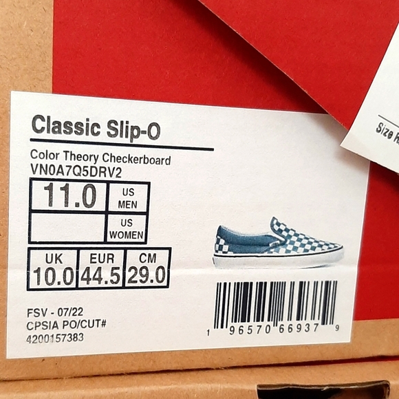 Vans Color Theory Classic Checkerboard Slip-On's *NWT in Box* - Picture 4 of 5